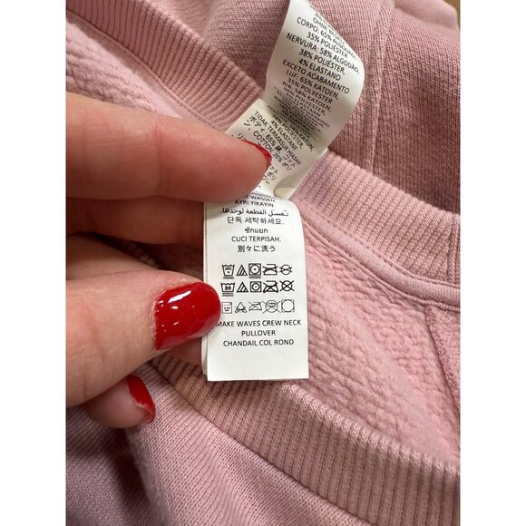 Alo Make Waves Pink Crew Neck Pullover Colorblock Womens L - Picture 4 of 8